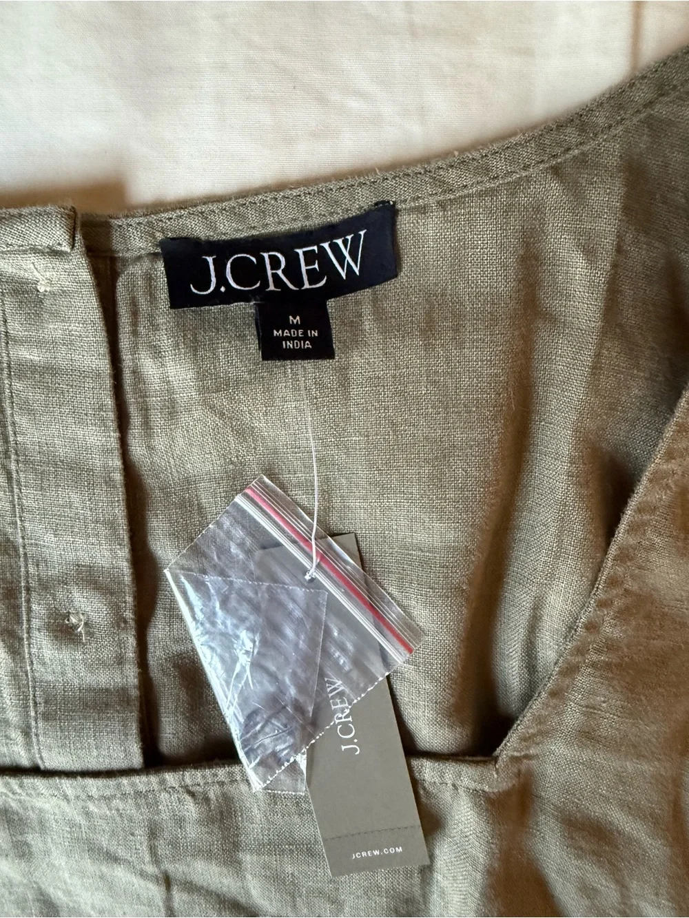 NWT J. Crew Women's Square-Neck Linen Tank Top